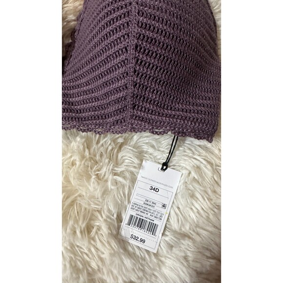 Shade & Shore Crochet Bikini Top  Push Up Swim Top Triangle Top Size 34D - Picture 3 of 3